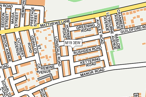 M19 3EW map - OS OpenMap – Local (Ordnance Survey)