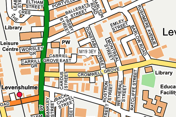 M19 3EY map - OS OpenMap – Local (Ordnance Survey)