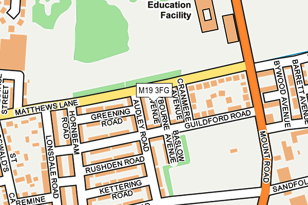 M19 3FG map - OS OpenMap – Local (Ordnance Survey)