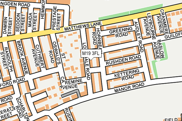 M19 3FL map - OS OpenMap – Local (Ordnance Survey)