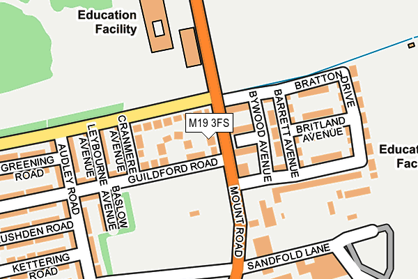 M19 3FS map - OS OpenMap – Local (Ordnance Survey)