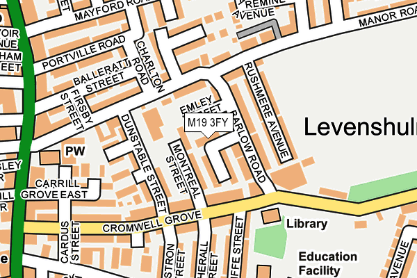 M19 3FY map - OS OpenMap – Local (Ordnance Survey)