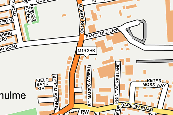 M19 3HB map - OS OpenMap – Local (Ordnance Survey)