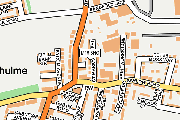 M19 3HG map - OS OpenMap – Local (Ordnance Survey)