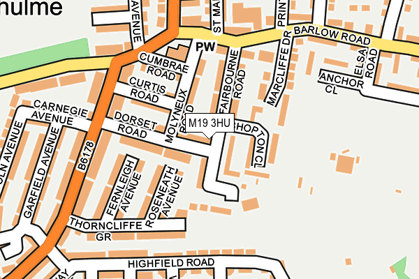 M19 3HU map - OS OpenMap – Local (Ordnance Survey)
