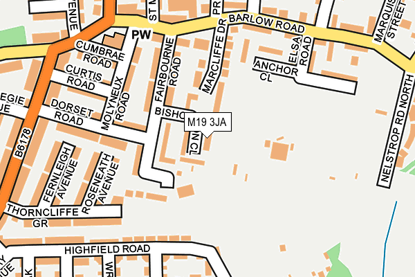 M19 3JA map - OS OpenMap – Local (Ordnance Survey)