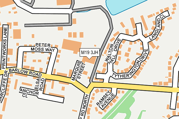 M19 3JH map - OS OpenMap – Local (Ordnance Survey)