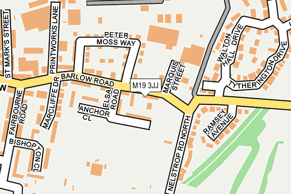 M19 3JJ map - OS OpenMap – Local (Ordnance Survey)