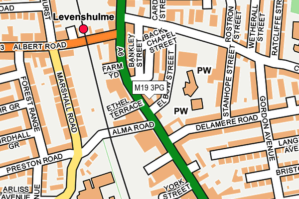 M19 3PG map - OS OpenMap – Local (Ordnance Survey)