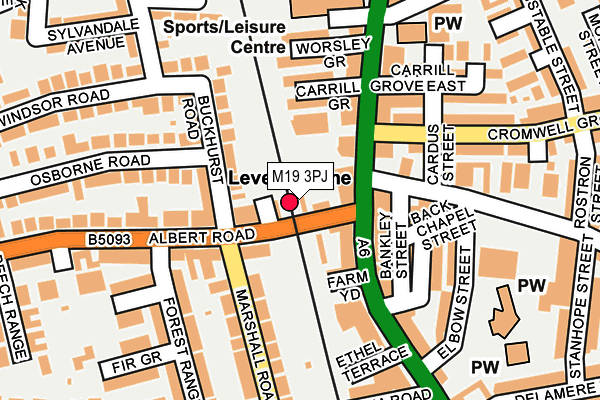 M19 3PJ map - OS OpenMap – Local (Ordnance Survey)