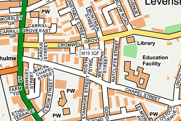 M19 3QF map - OS OpenMap – Local (Ordnance Survey)