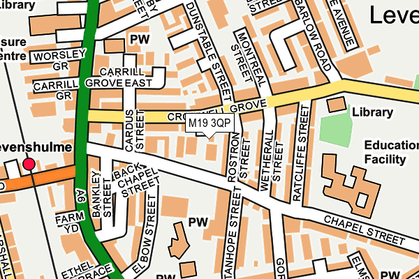 M19 3QP map - OS OpenMap – Local (Ordnance Survey)