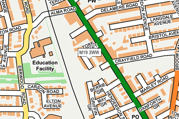 M19 3WW map - OS OpenMap – Local (Ordnance Survey)