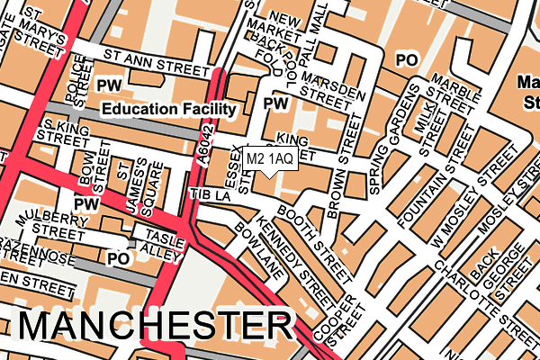 M2 1AQ map - OS OpenMap – Local (Ordnance Survey)