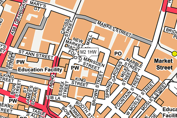 M2 1HW map - OS OpenMap – Local (Ordnance Survey)