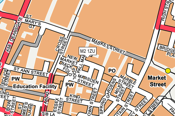 M2 1ZU map - OS OpenMap – Local (Ordnance Survey)