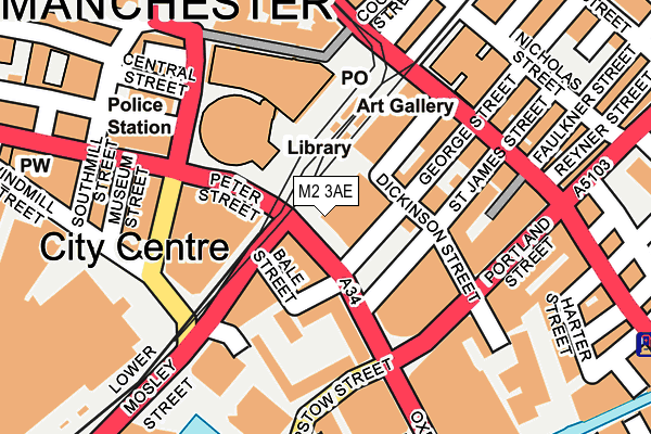 M2 3AE map - OS OpenMap – Local (Ordnance Survey)