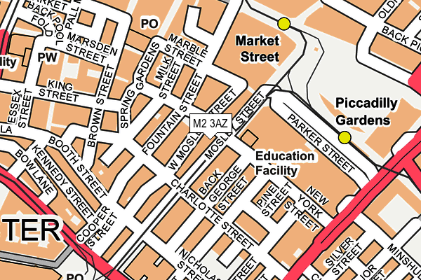 M2 3AZ map - OS OpenMap – Local (Ordnance Survey)