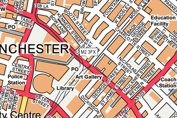 M2 3FX map - OS OpenMap – Local (Ordnance Survey)