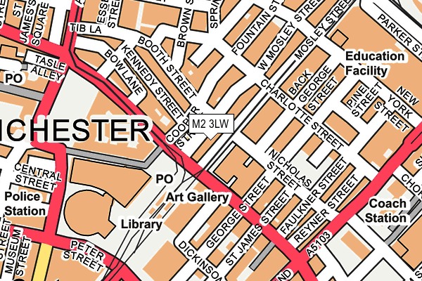 M2 3LW map - OS OpenMap – Local (Ordnance Survey)