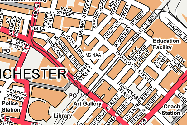 M2 4AA map - OS OpenMap – Local (Ordnance Survey)