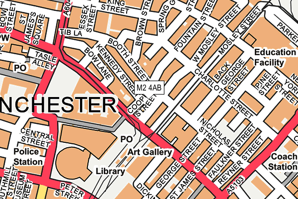 M2 4AB map - OS OpenMap – Local (Ordnance Survey)