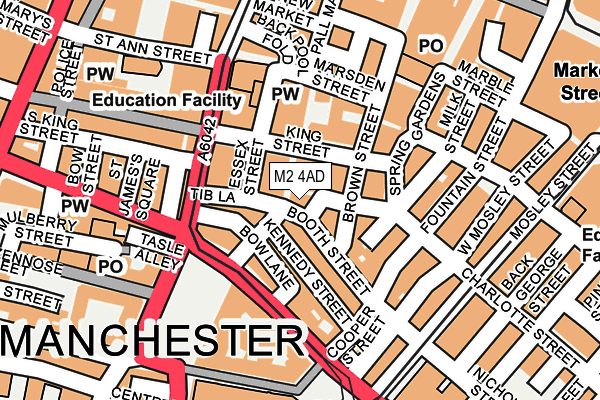 M2 4AD map - OS OpenMap – Local (Ordnance Survey)