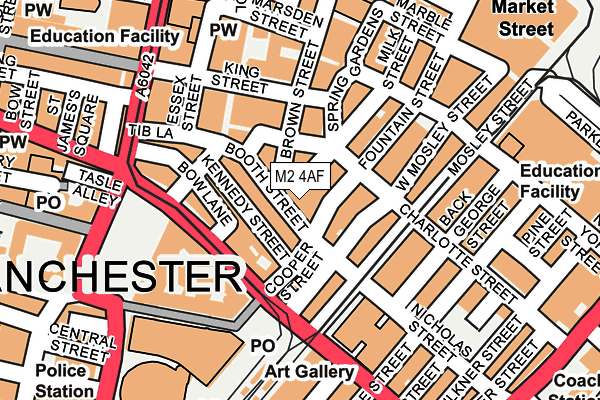 M2 4AF map - OS OpenMap – Local (Ordnance Survey)
