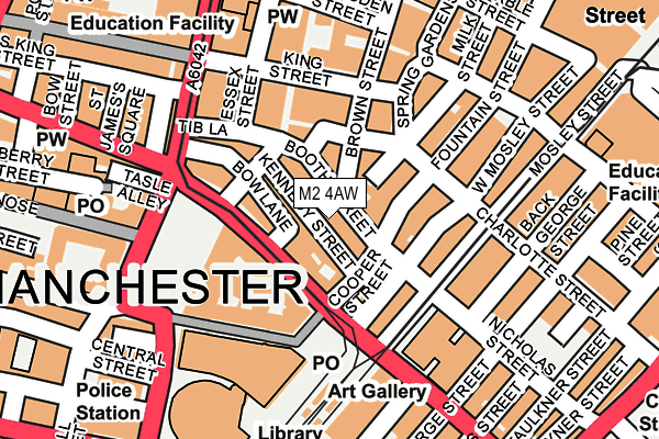 M2 4AW map - OS OpenMap – Local (Ordnance Survey)
