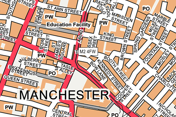 M2 4FW map - OS OpenMap – Local (Ordnance Survey)