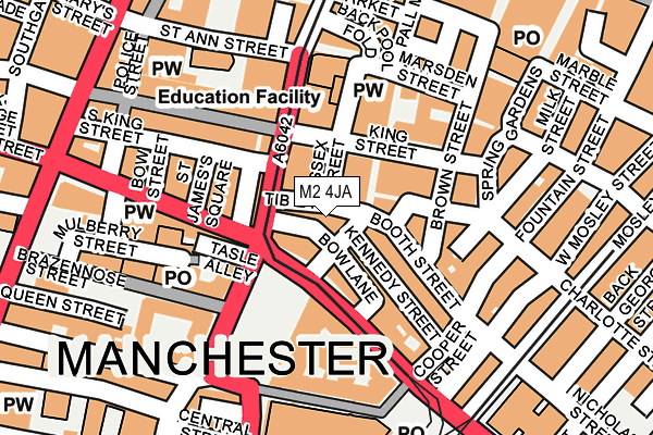 M2 4JA map - OS OpenMap – Local (Ordnance Survey)