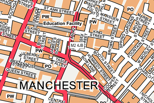 M2 4JB map - OS OpenMap – Local (Ordnance Survey)