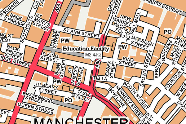 M2 4JQ map - OS OpenMap – Local (Ordnance Survey)