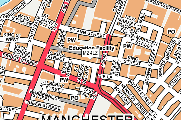 M2 4LZ map - OS OpenMap – Local (Ordnance Survey)