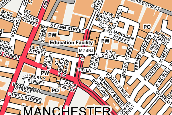 M2 4NJ map - OS OpenMap – Local (Ordnance Survey)