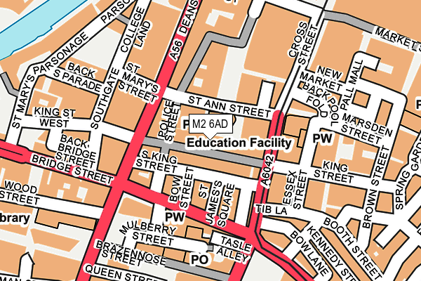 M2 6AD map - OS OpenMap – Local (Ordnance Survey)