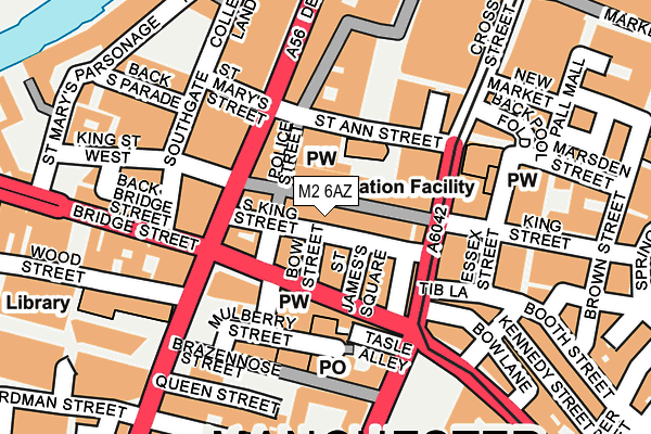 M2 6AZ map - OS OpenMap – Local (Ordnance Survey)