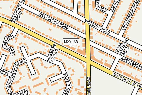 M20 1AB map - OS OpenMap – Local (Ordnance Survey)