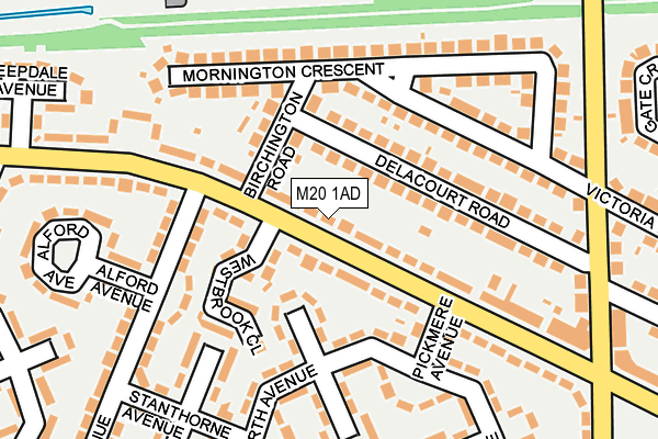 M20 1AD map - OS OpenMap – Local (Ordnance Survey)