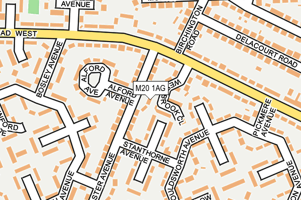 M20 1AG map - OS OpenMap – Local (Ordnance Survey)