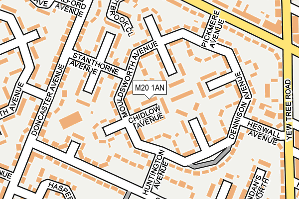 M20 1AN map - OS OpenMap – Local (Ordnance Survey)