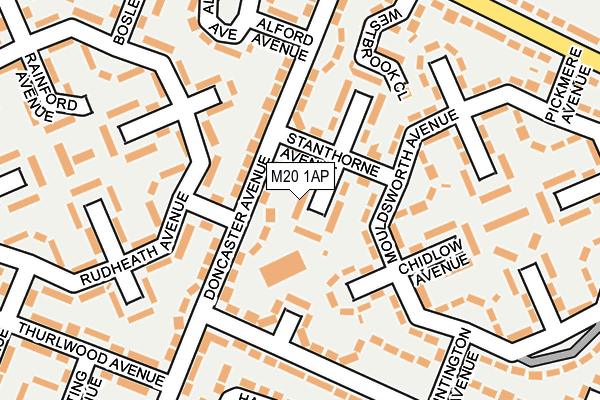 M20 1AP map - OS OpenMap – Local (Ordnance Survey)