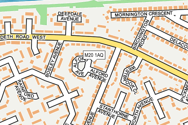 M20 1AQ map - OS OpenMap – Local (Ordnance Survey)