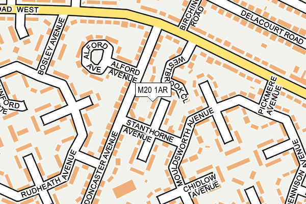 M20 1AR map - OS OpenMap – Local (Ordnance Survey)