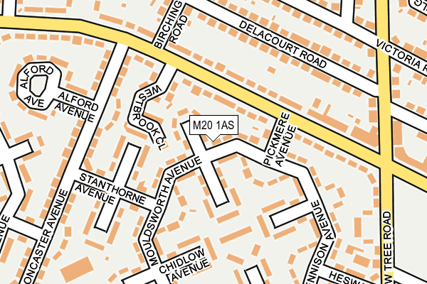 M20 1AS map - OS OpenMap – Local (Ordnance Survey)