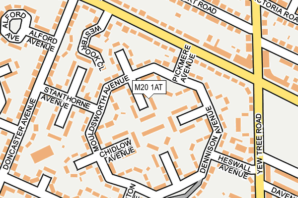 M20 1AT map - OS OpenMap – Local (Ordnance Survey)