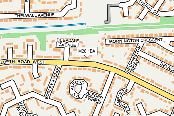 M20 1BA map - OS OpenMap – Local (Ordnance Survey)