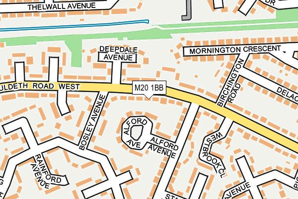 M20 1BB map - OS OpenMap – Local (Ordnance Survey)