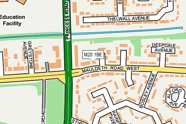 M20 1BE map - OS OpenMap – Local (Ordnance Survey)