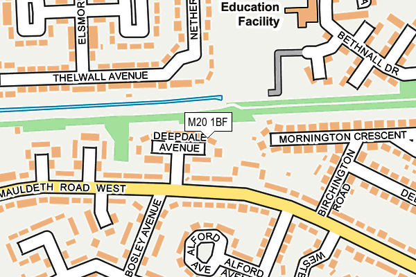 M20 1BF map - OS OpenMap – Local (Ordnance Survey)